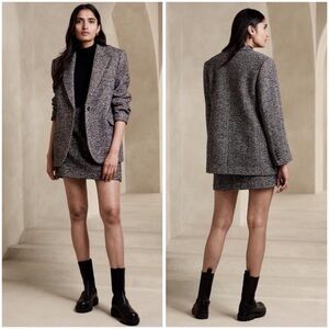Banana Republic Olinda Oversized Italian Herringbone Tweed Blazer